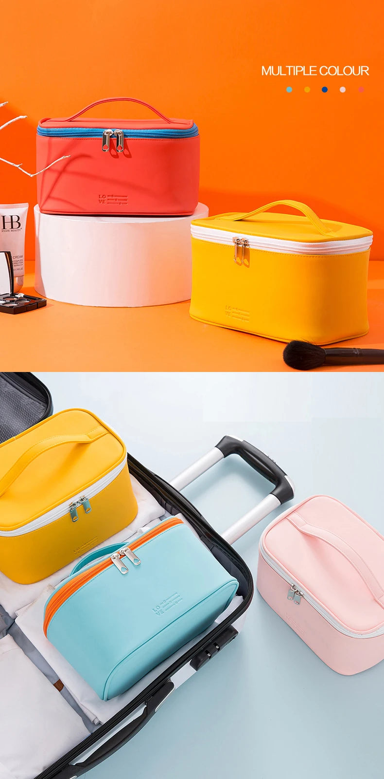 Women's Cosmetic Bag Make Up Organizer Travel Make Up Necessaries Organizer Zipper Makeup Case Pouch Toiletry Kit Bags