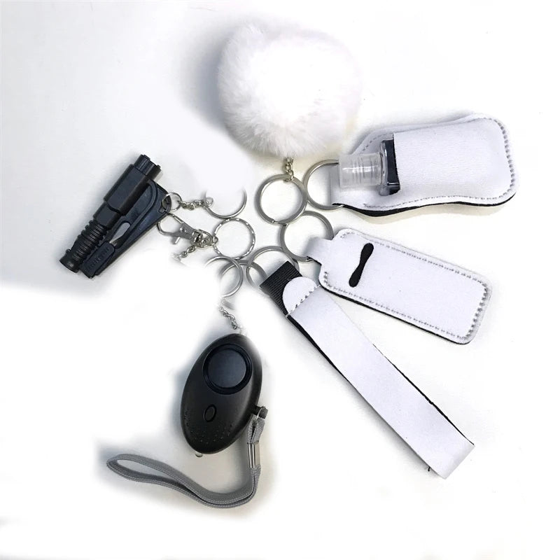10Pcs Girl Security Self Defense Keychain Protection Personal Defensive Alarm Key chain Accessories Women Product
