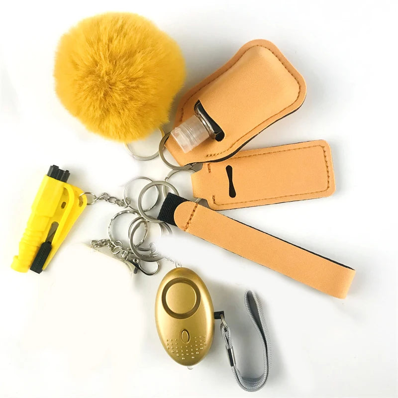 10Pcs Girl Security Self Defense Keychain Protection Personal Defensive Alarm Key chain Accessories Women Product