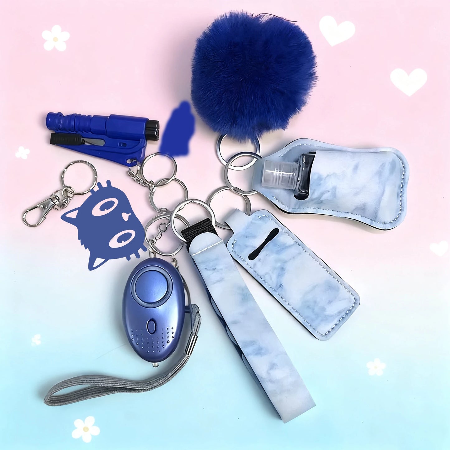 10Pcs Girl Security Self Defense Keychain Protection Personal Defensive Alarm Key chain Accessories Women Product