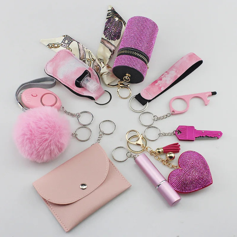 Self Defense Security Keychain Full Set Safety Keychain, Set With Personal Alarm Protective Keychain Accessories For Women Girls