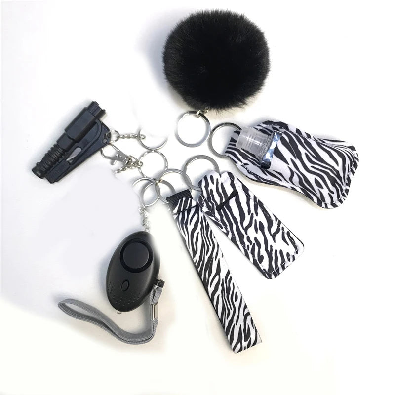 10Pcs Girl Security Self Defense Keychain Protection Personal Defensive Alarm Key chain Accessories Women Product