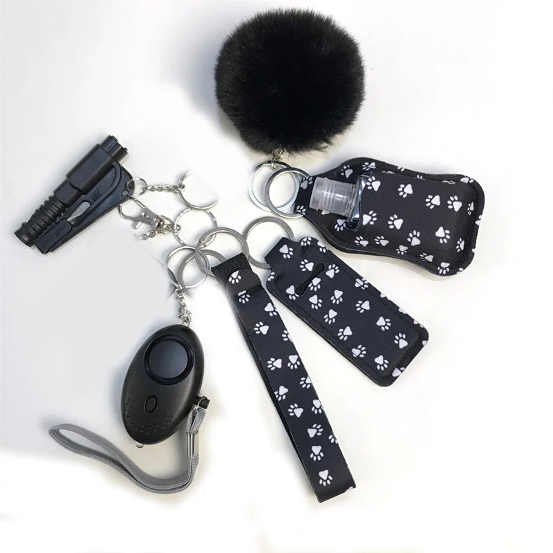 10Pcs Girl Security Self Defense Keychain Protection Personal Defensive Alarm Key chain Accessories Women Product