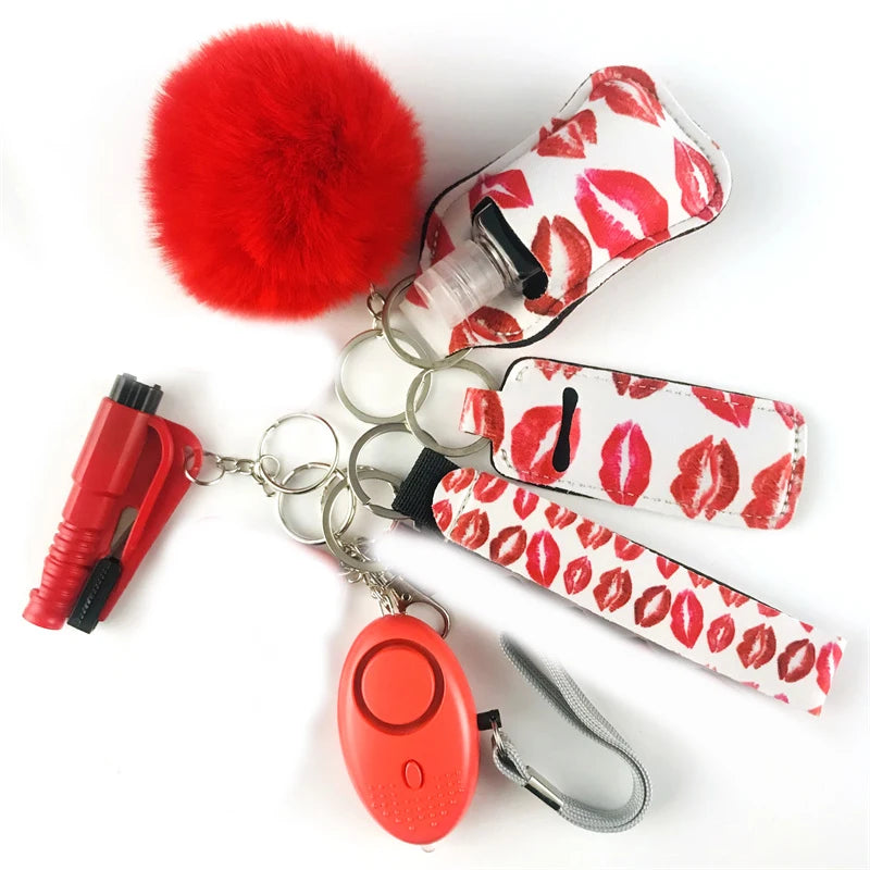 10Pcs Girl Security Self Defense Keychain Protection Personal Defensive Alarm Key chain Accessories Women Product