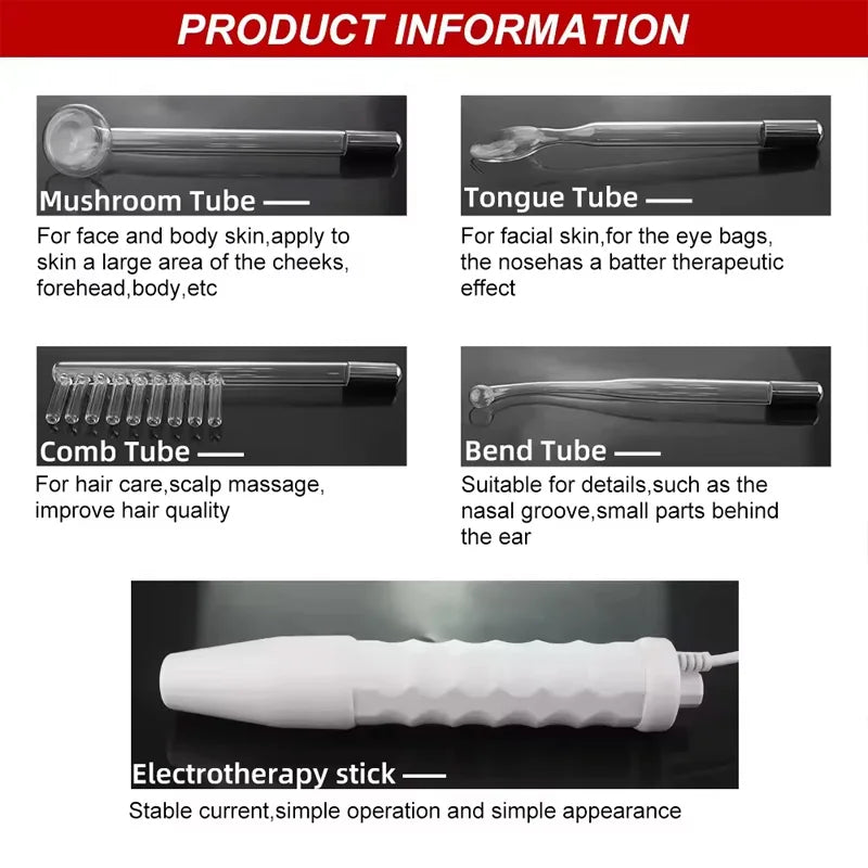 Skin Care Treatment High Frequency Massage Machine With Comb Beauty Device High Frequency Ozone Therapy Wand