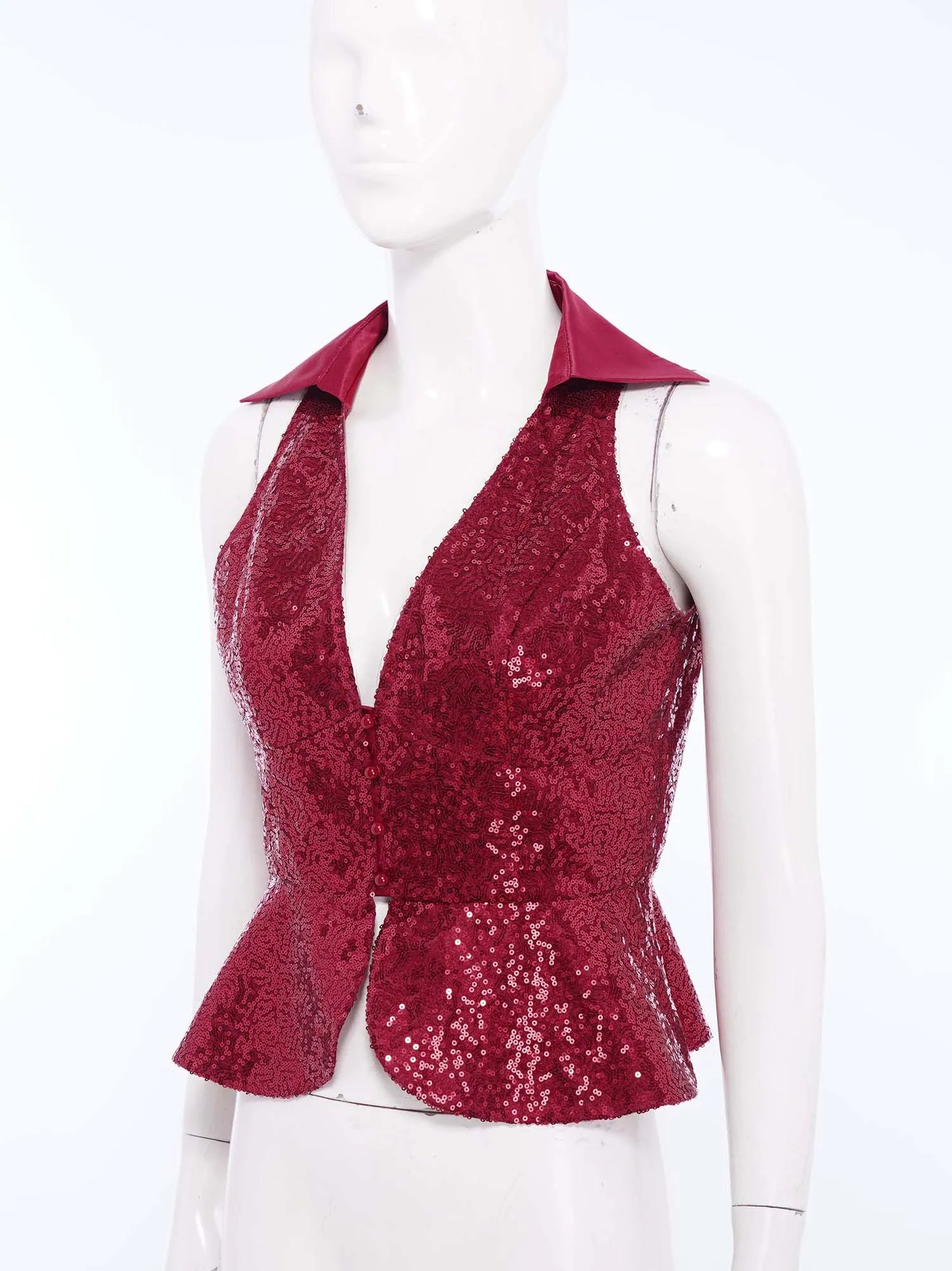 Sequins Vest Womens Fshion Sleeveless Vests Nightclub Bling Waistcoats Dressy Tops Rave Music Festival Party Sparkly Cosutme