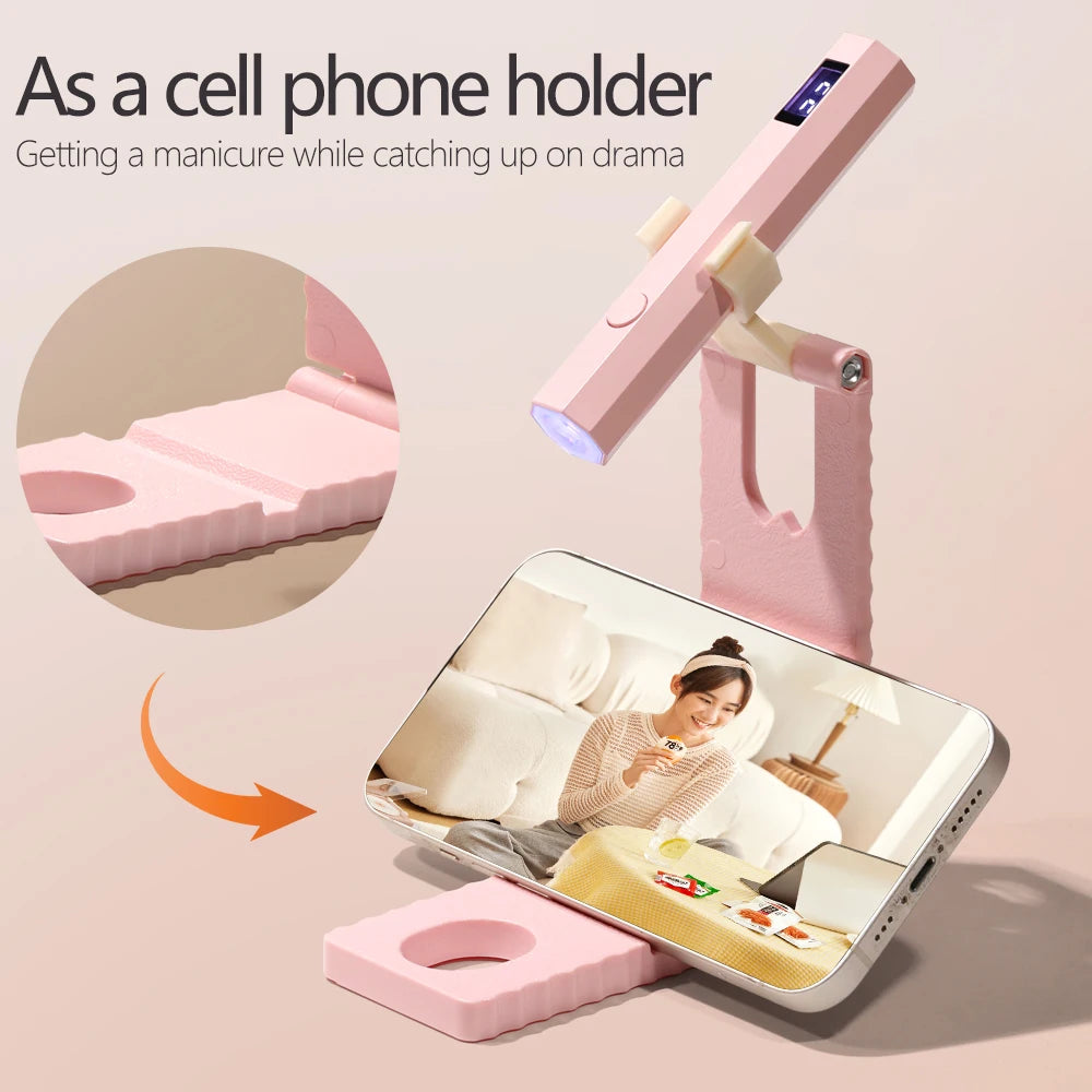 Timing Display Portable Handheld Mini Nail Lamp Family Quick Dry Flashlight Pen Chargeable Nail Dryer Machine Uv Led Nail Lamp