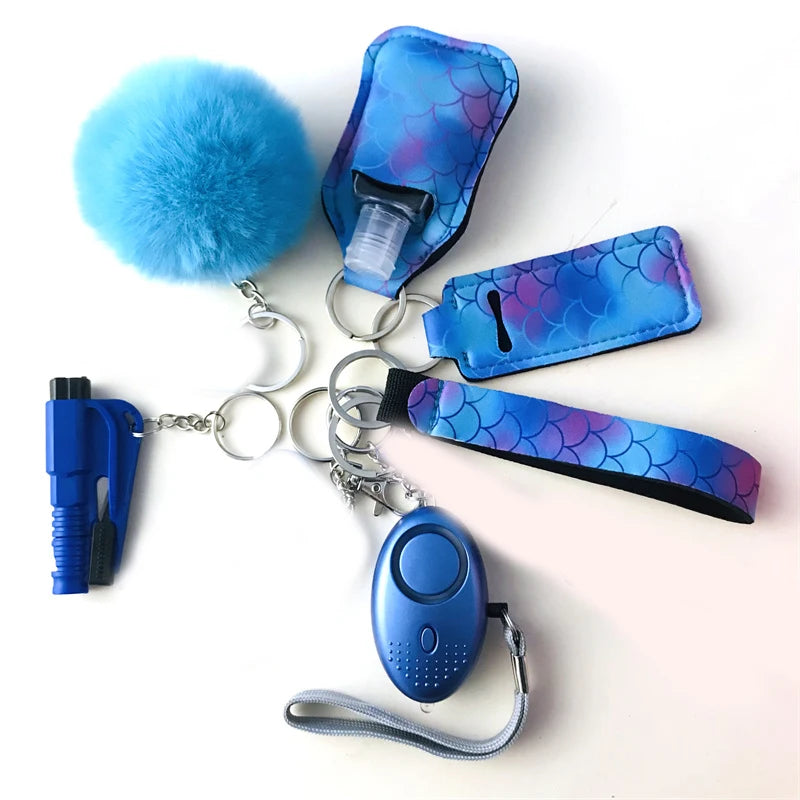 10Pcs Girl Security Self Defense Keychain Protection Personal Defensive Alarm Key chain Accessories Women Product