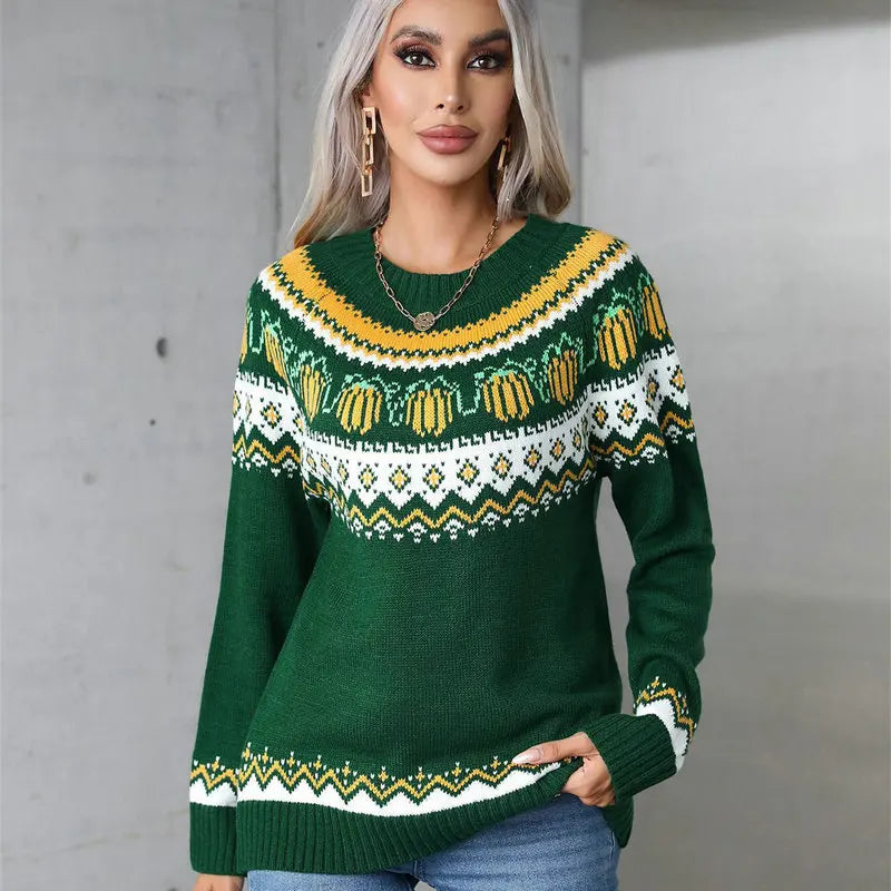 Women Casual Sweaters Christmas Knitwear Tops Female Long Sleeve Soft Warm Outerwear O Neck 2024 Autumn Winter Streetwear