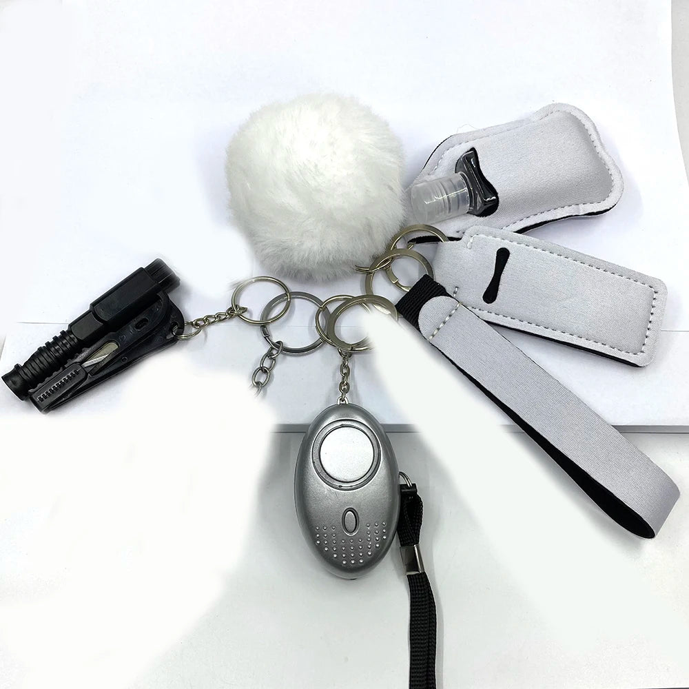 10Pcs Girl Security Self Defense Keychain Protection Personal Defensive Alarm Key chain Accessories Women Product