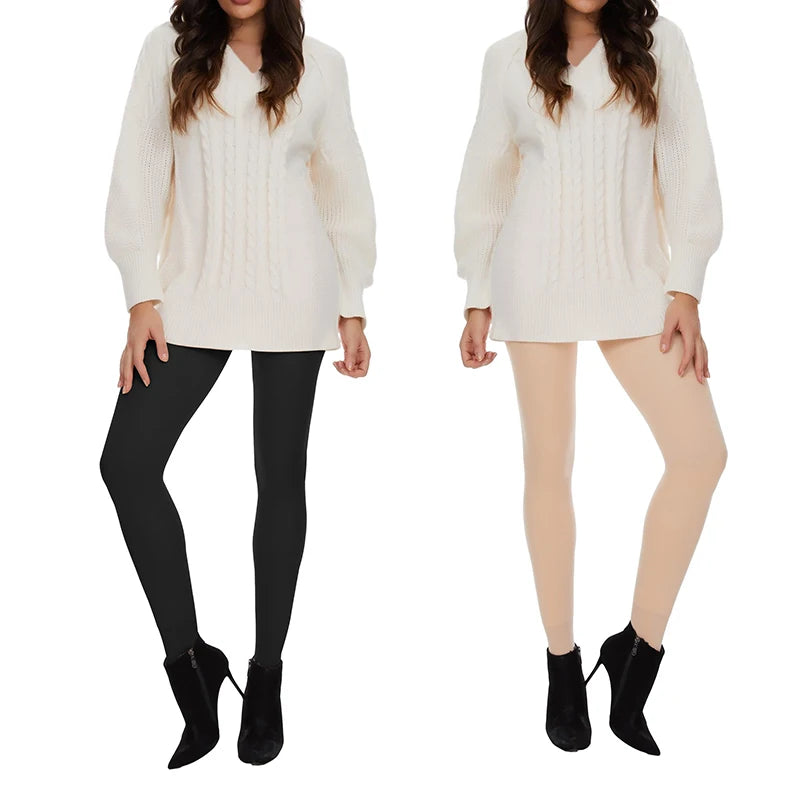 Fleece Tights Autumn Winter Woman Pantyhose Translucent Wool Sock Pants Stocking Fleece Lined Tights Thermal Legging Fake