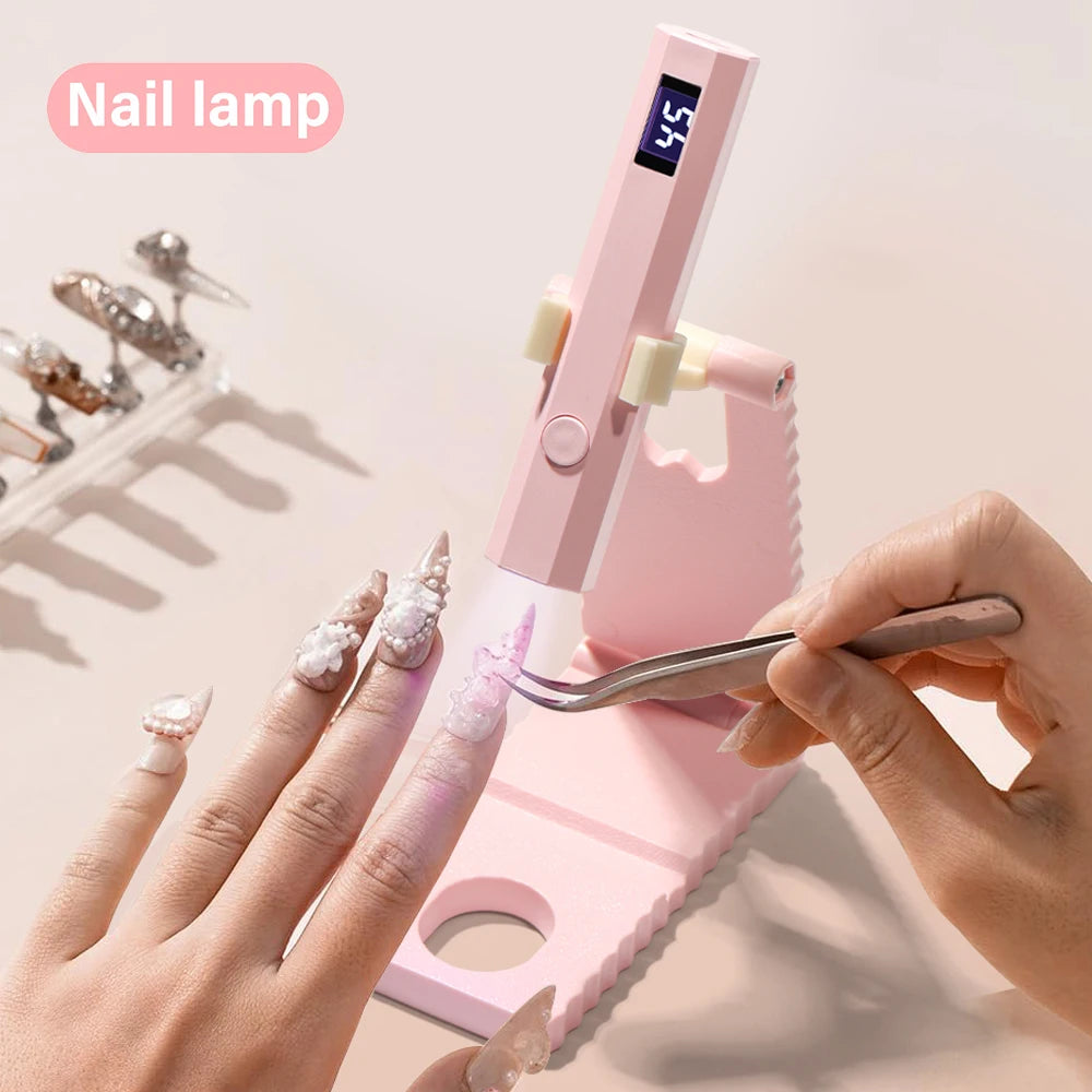 Timing Display Portable Handheld Mini Nail Lamp Family Quick Dry Flashlight Pen Chargeable Nail Dryer Machine Uv Led Nail Lamp