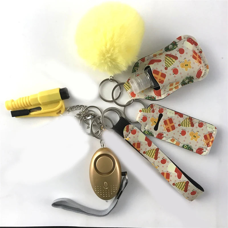 10Pcs Girl Security Self Defense Keychain Protection Personal Defensive Alarm Key chain Accessories Women Product