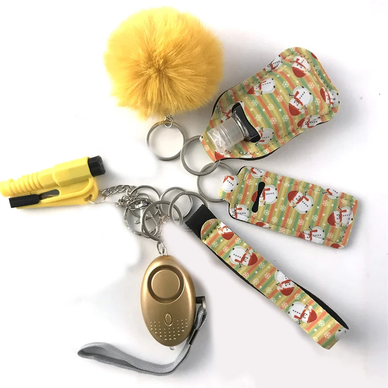 10Pcs Girl Security Self Defense Keychain Protection Personal Defensive Alarm Key chain Accessories Women Product