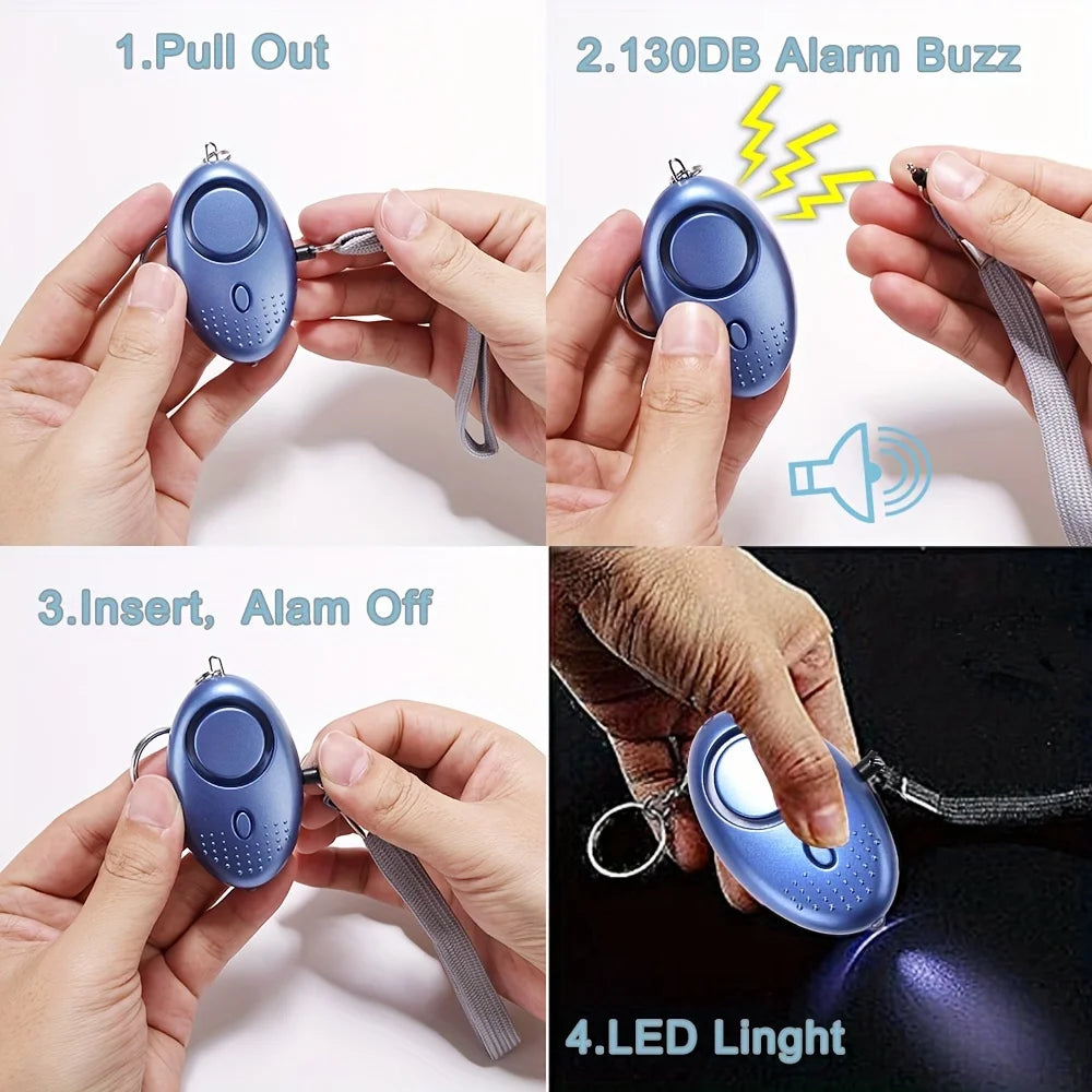Safety Keychain Full Set, Self Defense Security Keychain Set With Personal Alarm Protective Keychain Accessories For Women Girls
