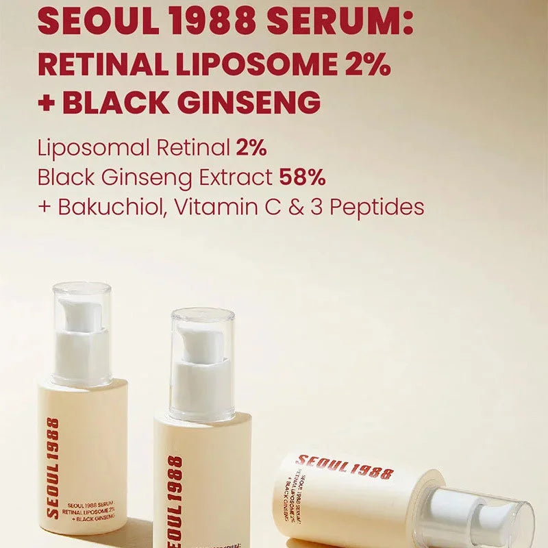 Korean 1988 Retinol Face Care Serum Black Ginseng Niacinamide 2% Acid Moisturizing Firming Cream Anti Aging Wrinkle Skin Care