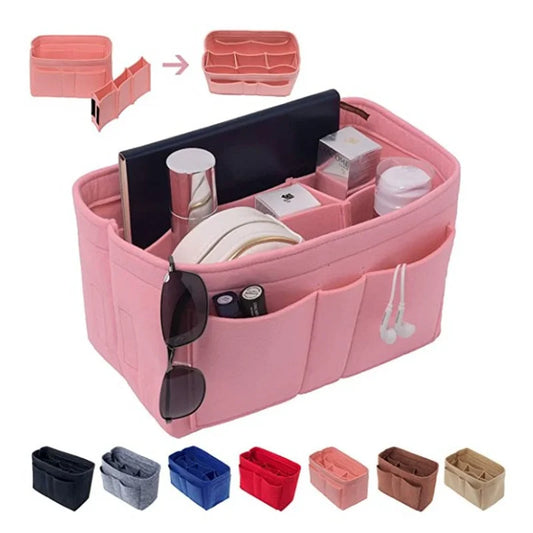 Make up Organizer Felt Insert Bag For Handbag Travel Inner Purse Portable Cosmetic Bag Fit Various Storage functional Bags