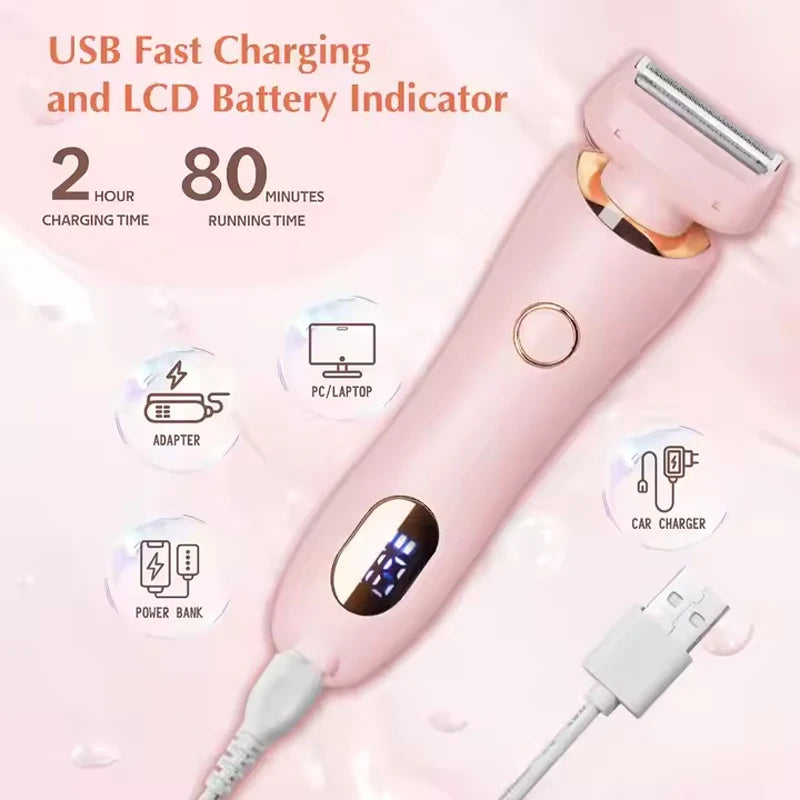 Waterproof Cordless Women Lady Facial Epilator Painless Electric Razor Bikini Trimmer Electric Shaver for Legs