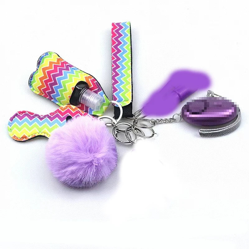 10Pcs Girl Security Self Defense Keychain Protection Personal Defensive Alarm Key chain Accessories Women Product