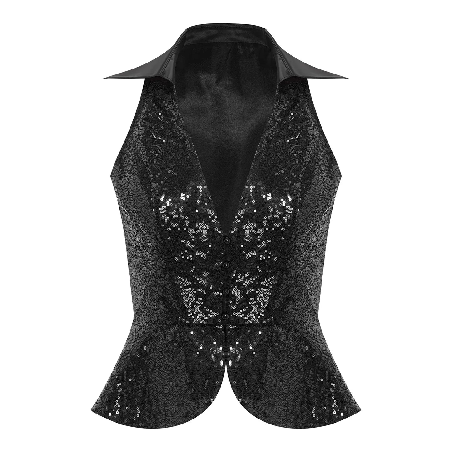 Sequins Vest Womens Fshion Sleeveless Vests Nightclub Bling Waistcoats Dressy Tops Rave Music Festival Party Sparkly Cosutme