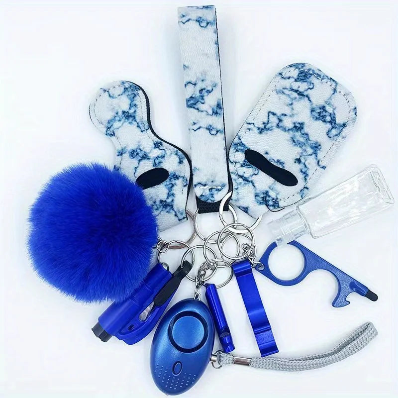 Safety Keychain Full Set, Self Defense Security Keychain Set With Personal Alarm Protective Keychain Accessories For Women Girls