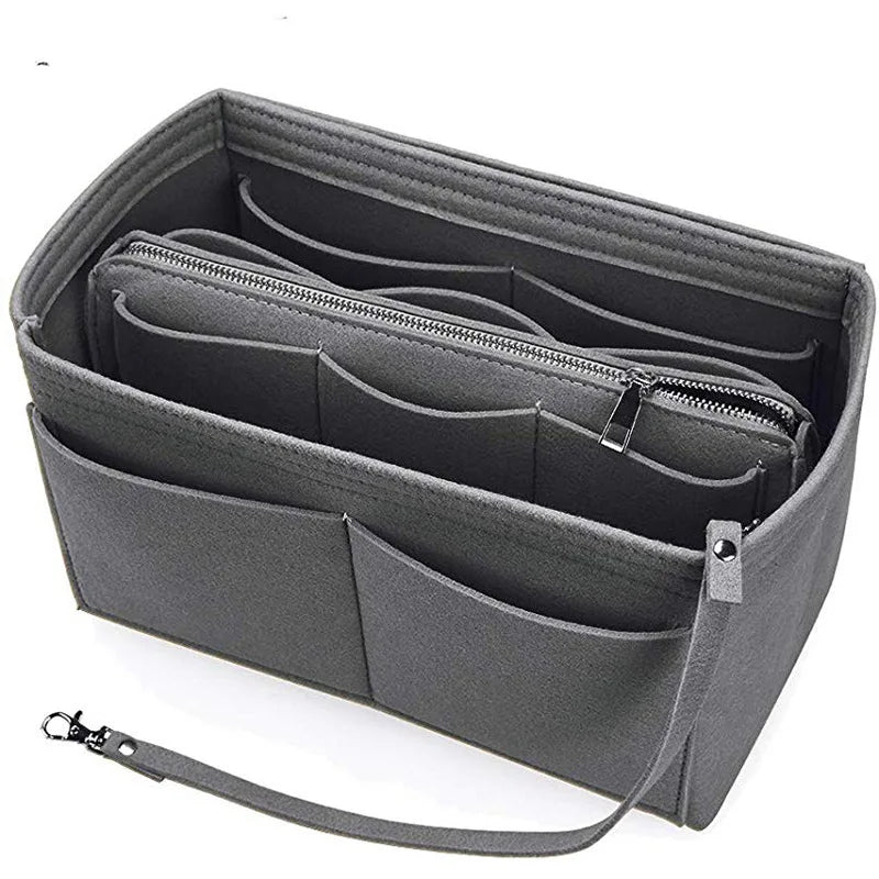 Make up Organizer Felt Insert Bag For Handbag Travel Inner Purse Portable Cosmetic Bag Fit Various Storage functional Bags