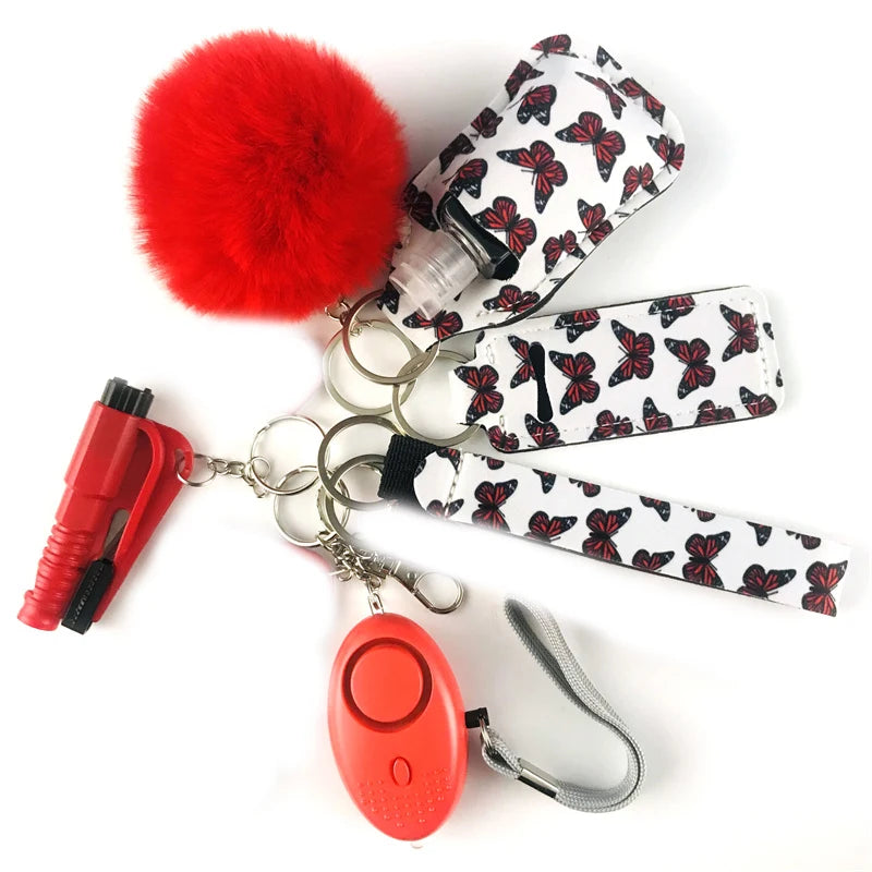 10Pcs Girl Security Self Defense Keychain Protection Personal Defensive Alarm Key chain Accessories Women Product