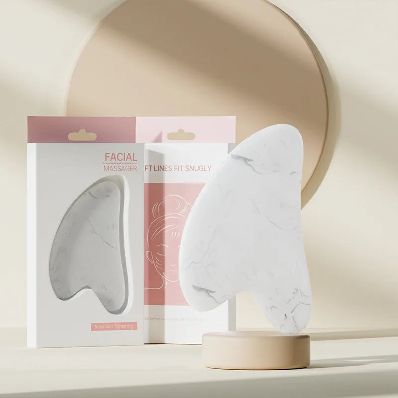 Face And Neck Massager Roller and Guasha Board Resin Non-rose Crystal Jade Roller Beauty Double-ended Massage Skincare Tools