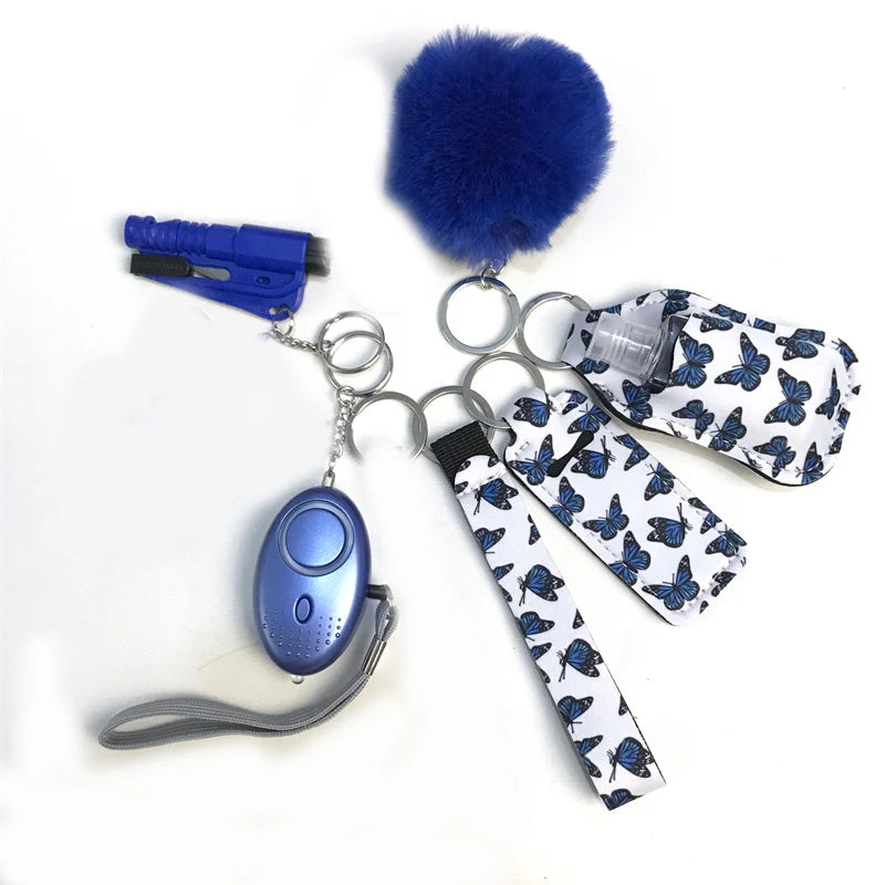 10Pcs Girl Security Self Defense Keychain Protection Personal Defensive Alarm Key chain Accessories Women Product
