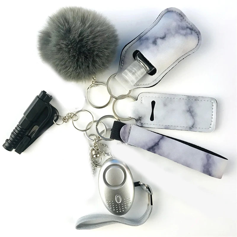 10Pcs Girl Security Self Defense Keychain Protection Personal Defensive Alarm Key chain Accessories Women Product