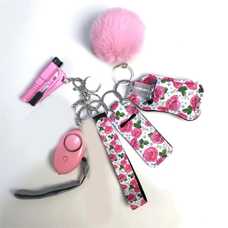 10Pcs Girl Security Self Defense Keychain Protection Personal Defensive Alarm Key chain Accessories Women Product