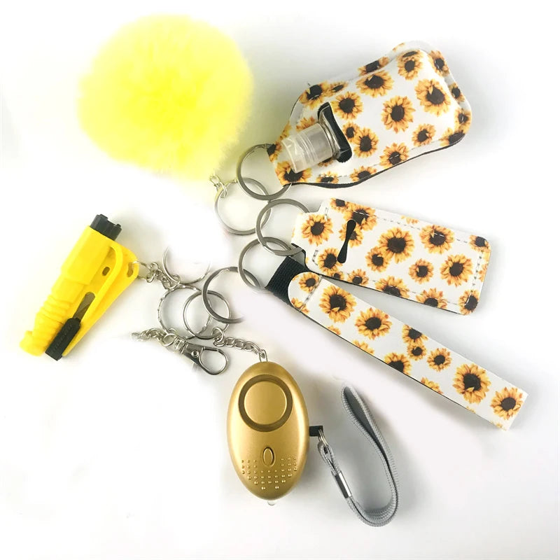 10Pcs Girl Security Self Defense Keychain Protection Personal Defensive Alarm Key chain Accessories Women Product