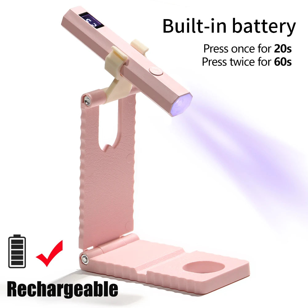 Timing Display Portable Handheld Mini Nail Lamp Family Quick Dry Flashlight Pen Chargeable Nail Dryer Machine Uv Led Nail Lamp