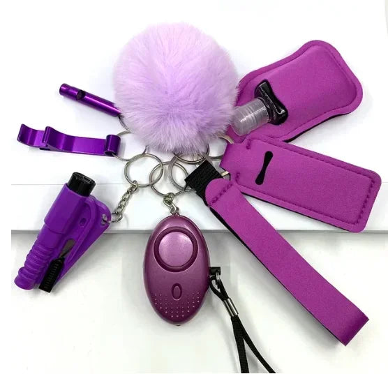 Safety Keychain Full Set, Self Defense Security Keychain Set With Personal Alarm Protective Keychain Accessories For Women Girls