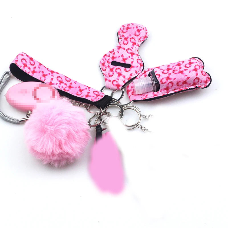 10Pcs Girl Security Self Defense Keychain Protection Personal Defensive Alarm Key chain Accessories Women Product