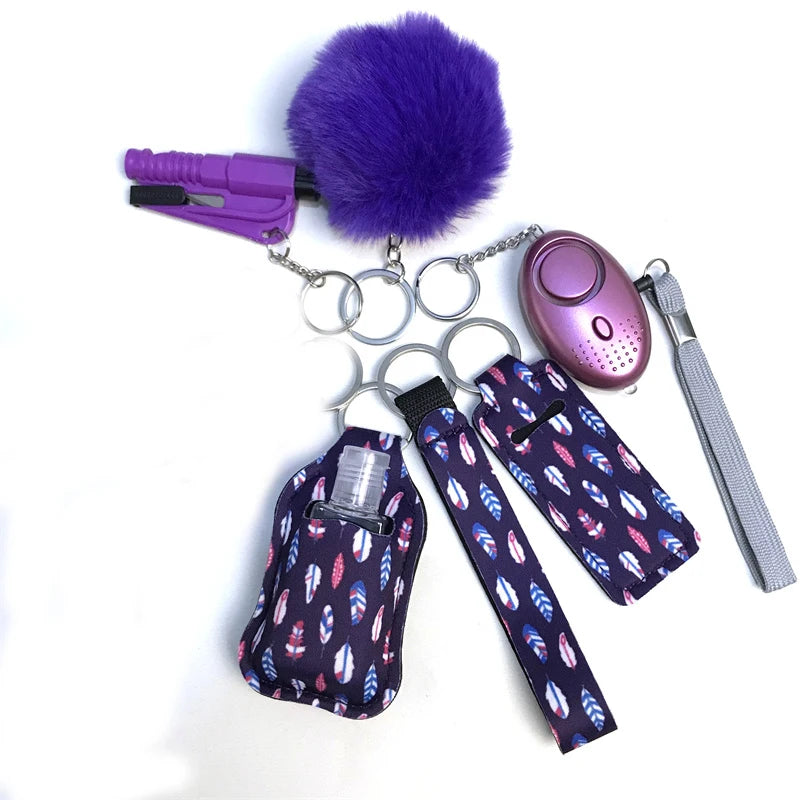 10Pcs Girl Security Self Defense Keychain Protection Personal Defensive Alarm Key chain Accessories Women Product