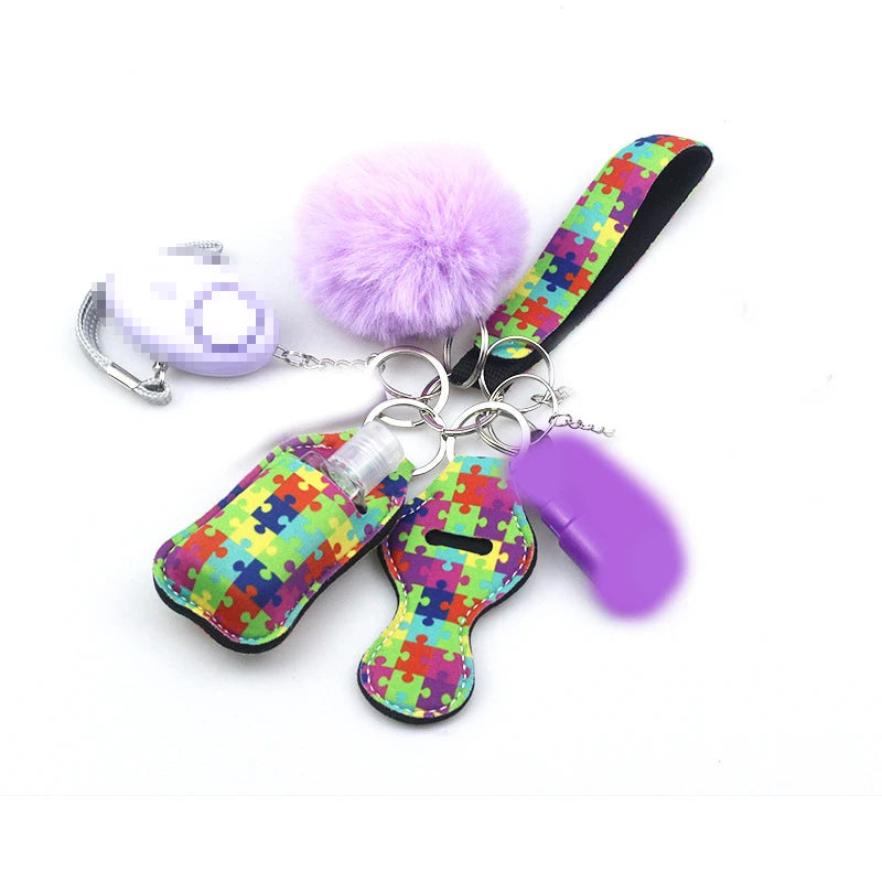 10Pcs Girl Security Self Defense Keychain Protection Personal Defensive Alarm Key chain Accessories Women Product
