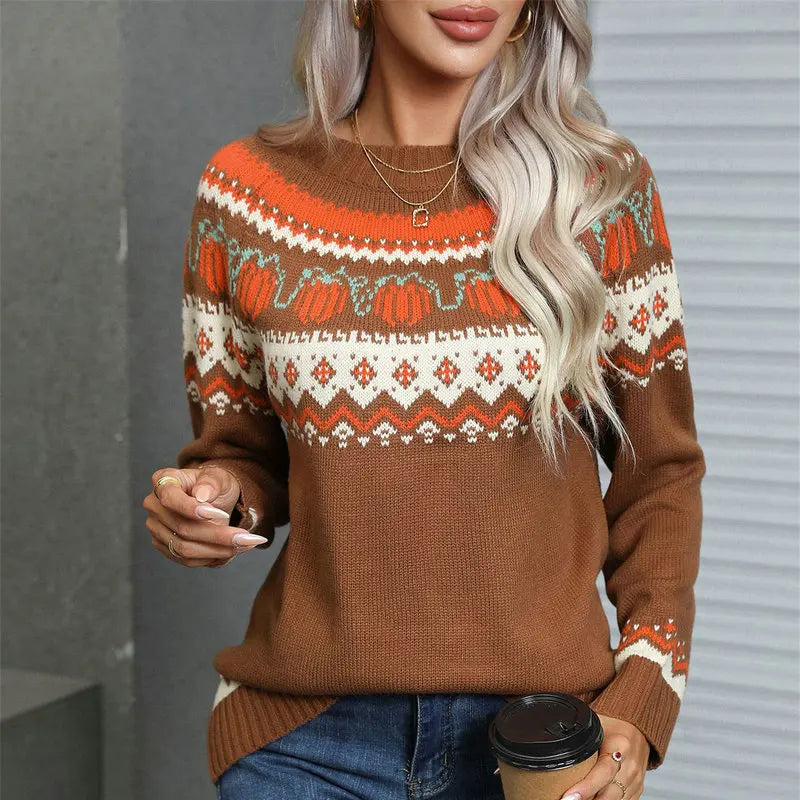 Women Casual Sweaters Christmas Knitwear Tops Female Long Sleeve Soft Warm Outerwear O Neck 2024 Autumn Winter Streetwear