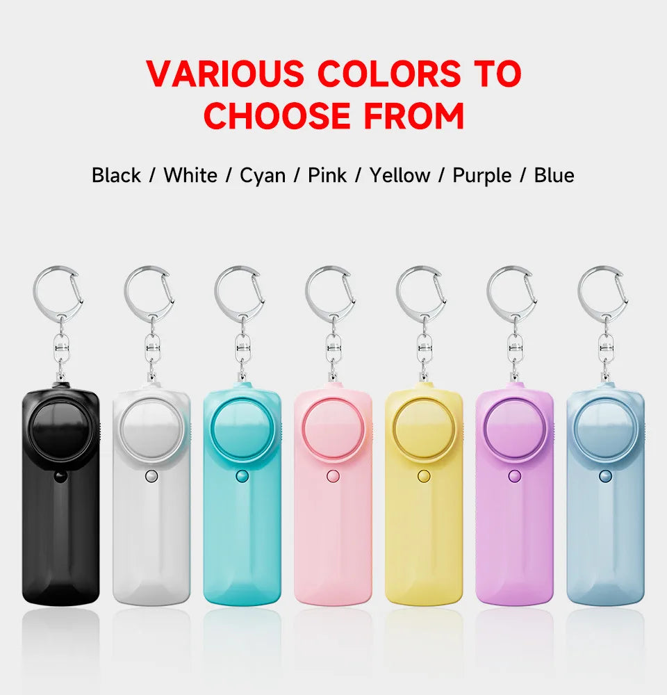 Personal Self Defense Alarm 130db Self Defense Siren Safety Alarm For Women Girl Personal Keychain Alarm with LED Alarm