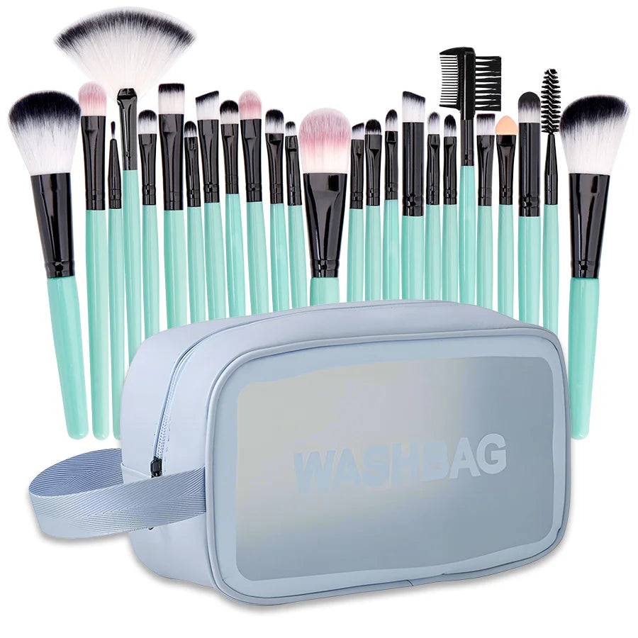 25-Piece Professional Makeup Brush Set with Portable Makeup Bag, Full Face Tools for Beginners and Professionals