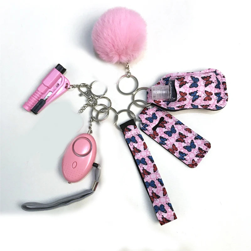 10Pcs Girl Security Self Defense Keychain Protection Personal Defensive Alarm Key chain Accessories Women Product