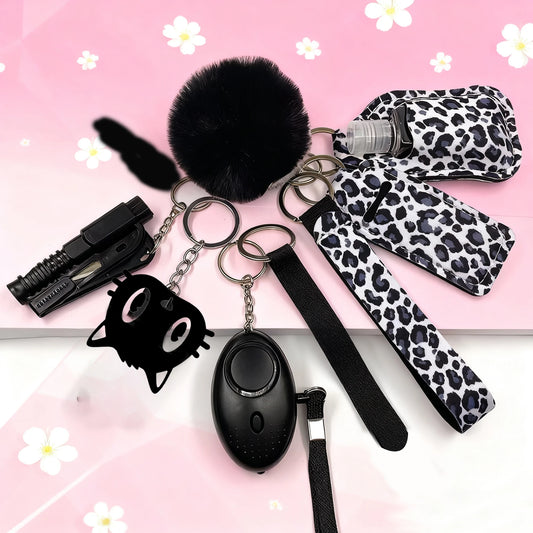 10Pcs Girl Security Self Defense Keychain Protection Personal Defensive Alarm Key chain Accessories Women Product