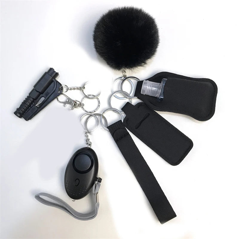 10Pcs Girl Security Self Defense Keychain Protection Personal Defensive Alarm Key chain Accessories Women Product