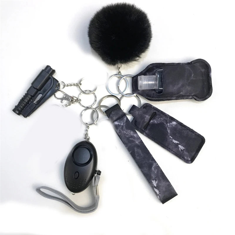 10Pcs Girl Security Self Defense Keychain Protection Personal Defensive Alarm Key chain Accessories Women Product