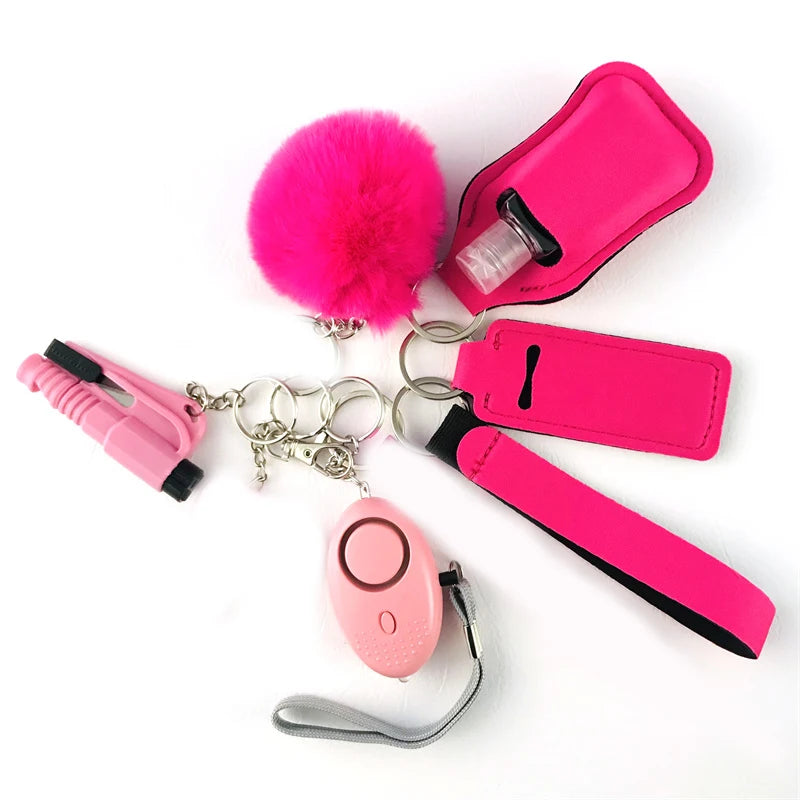10Pcs Girl Security Self Defense Keychain Protection Personal Defensive Alarm Key chain Accessories Women Product