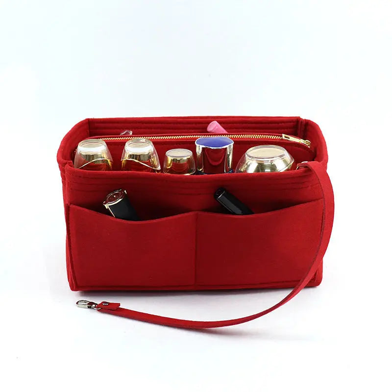 Make up Organizer Felt Insert Bag For Handbag Travel Inner Purse Portable Cosmetic Bag Fit Various Storage functional Bags