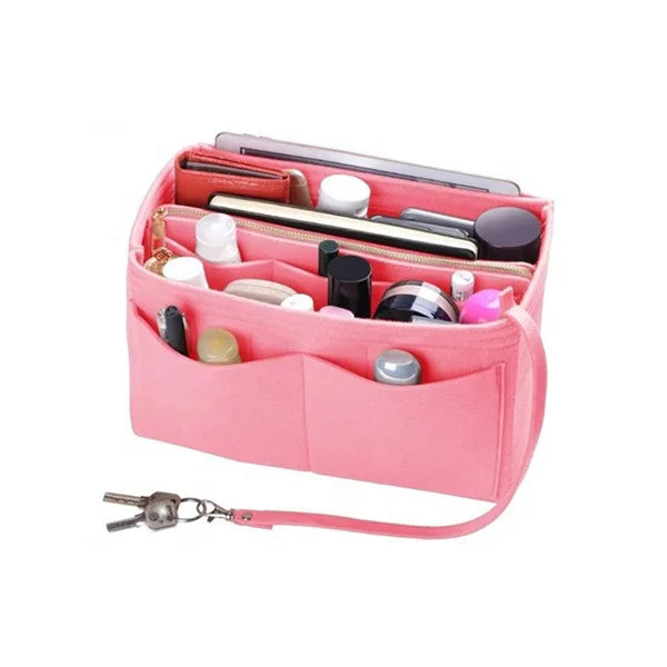 Make up Organizer Felt Insert Bag For Handbag Travel Inner Purse Portable Cosmetic Bag Fit Various Storage functional Bags