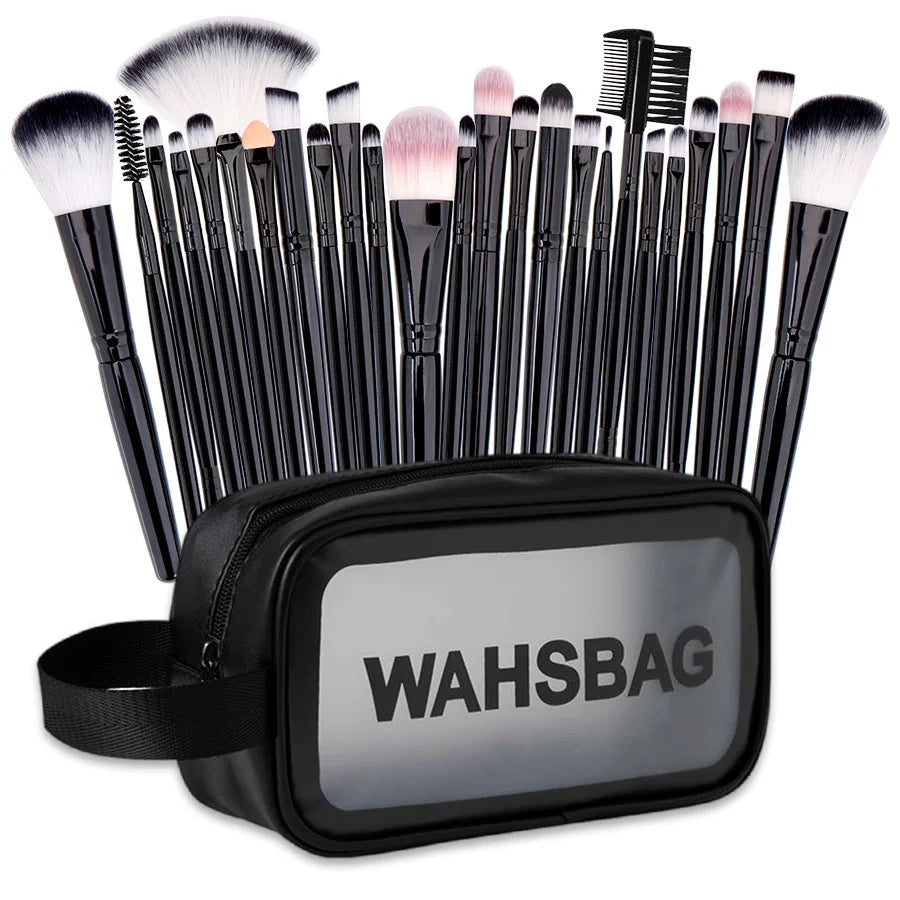 25-Piece Professional Makeup Brush Set with Portable Makeup Bag, Full Face Tools for Beginners and Professionals
