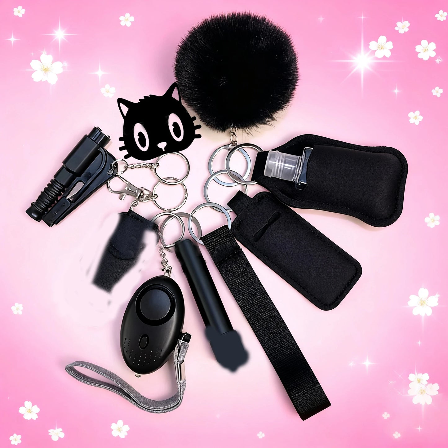 10Pcs Girl Security Self Defense Keychain Protection Personal Defensive Alarm Key chain Accessories Women Product