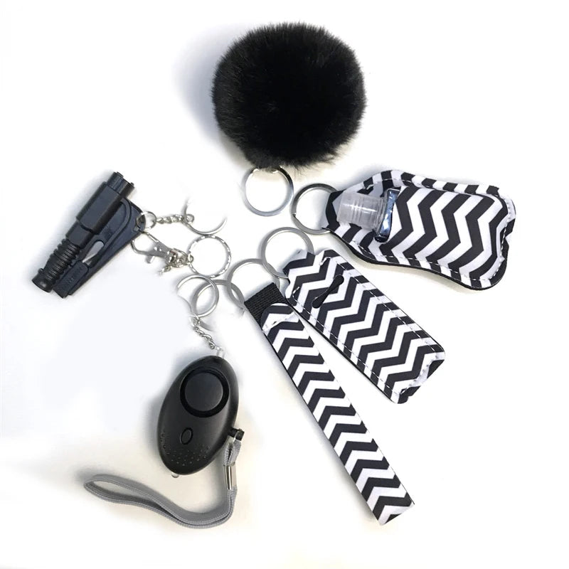 10Pcs Girl Security Self Defense Keychain Protection Personal Defensive Alarm Key chain Accessories Women Product